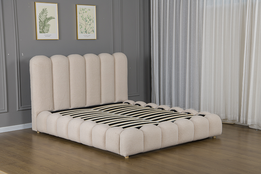 Rangka Tempat Tidur Empuk 3D Berbentuk Kelopak Penyimpanan Laci 4878G
