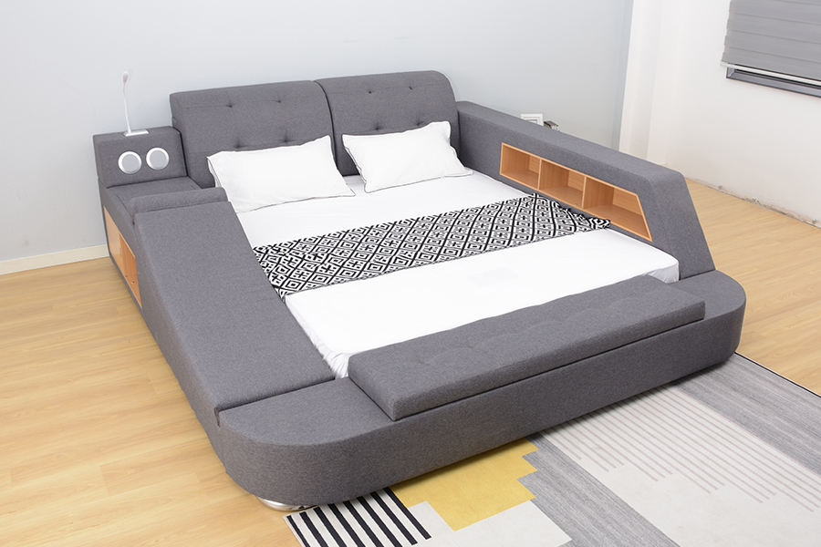 Rangka Tempat Tidur Santai Terintegrasi Berlapis Speaker Bluetooth 1550
