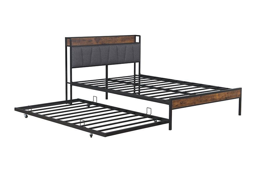 Rangka Tempat Tidur Bergaya Industri Logam Susun 4550-1U