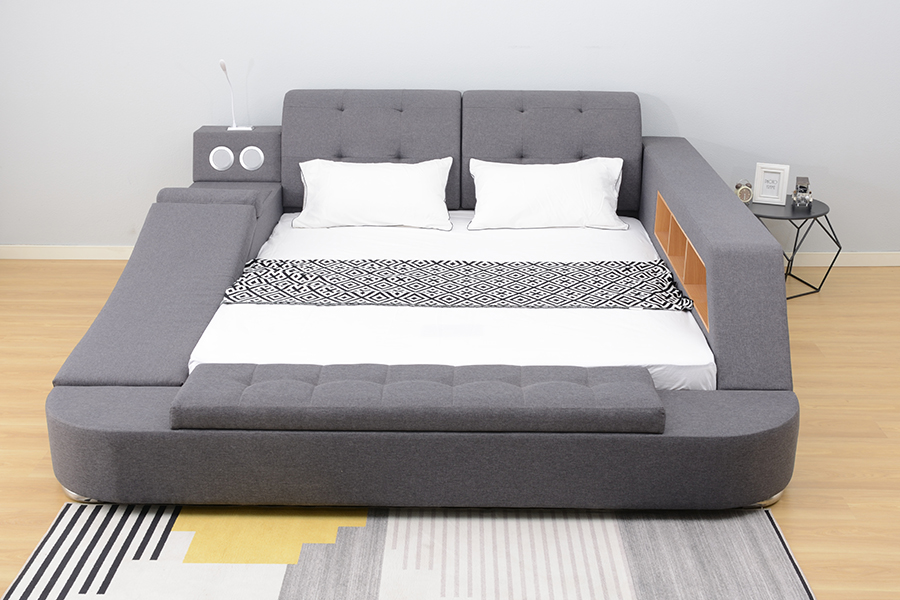 Rangka Tempat Tidur Santai Terintegrasi Berlapis Speaker Bluetooth 1550