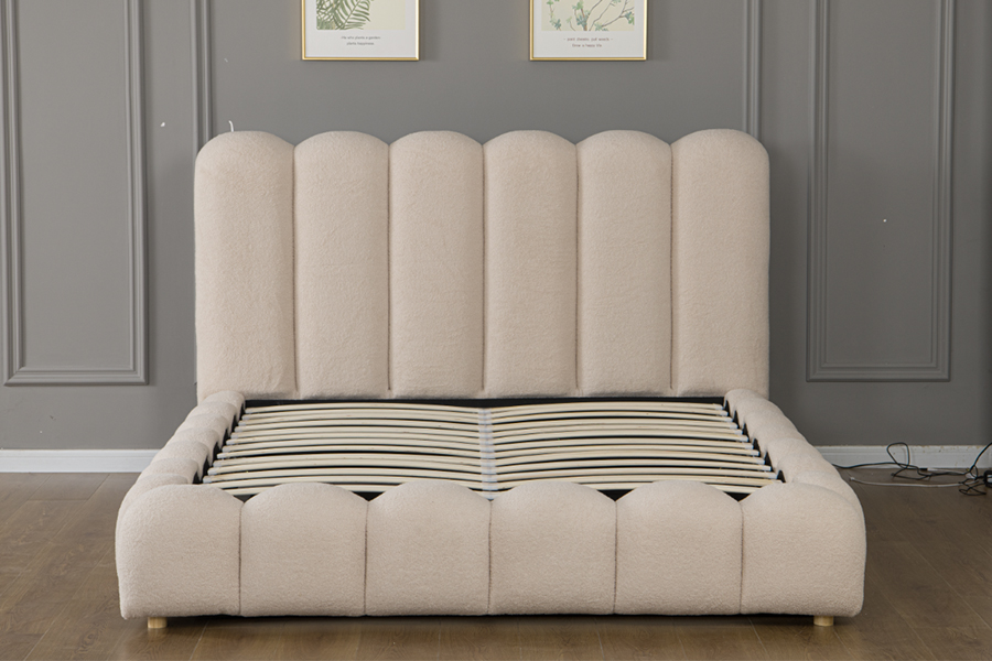 Rangka Tempat Tidur Empuk 3D Berbentuk Kelopak Penyimpanan Laci 4878G