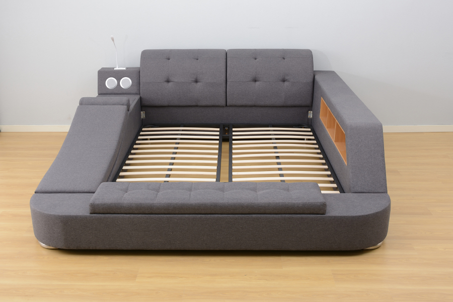 Rangka Tempat Tidur Santai Terintegrasi Berlapis Speaker Bluetooth 1550