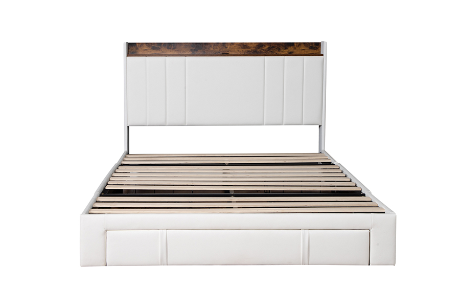 Rangka Tempat Tidur Headboard Terintegrasi Berlapis USB A002-1-3DU