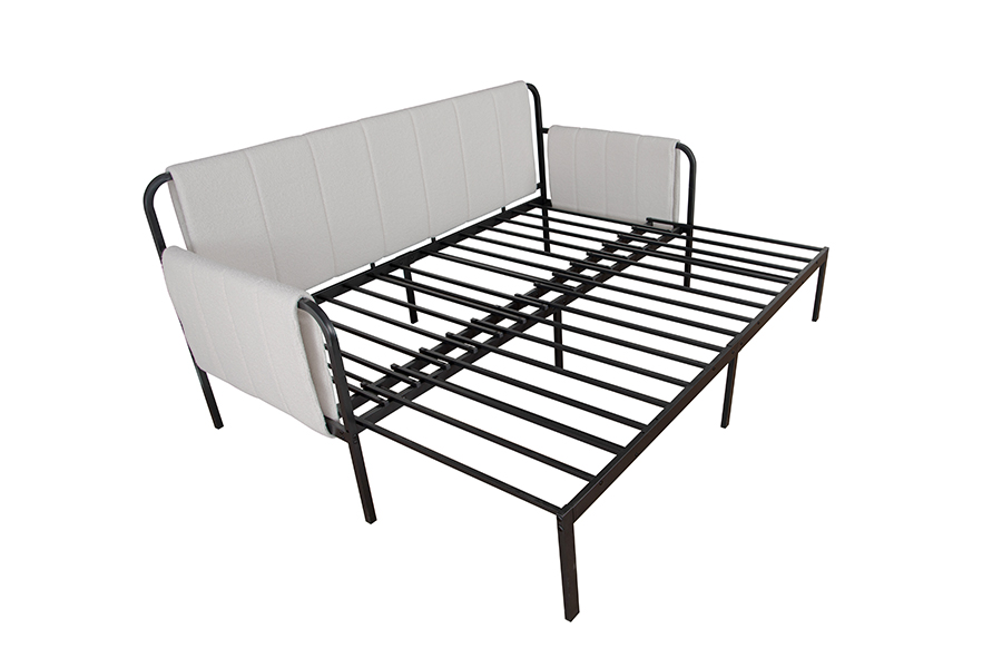 4712 Tempat tidur Sofa Kain Wol Domba Trundle