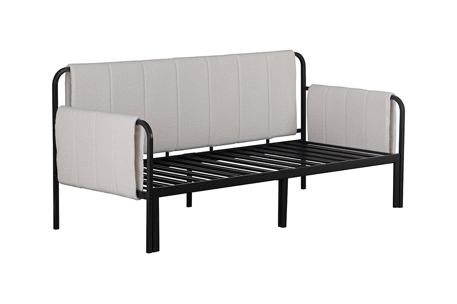 4712 Tempat tidur Sofa Kain Wol Domba Trundle