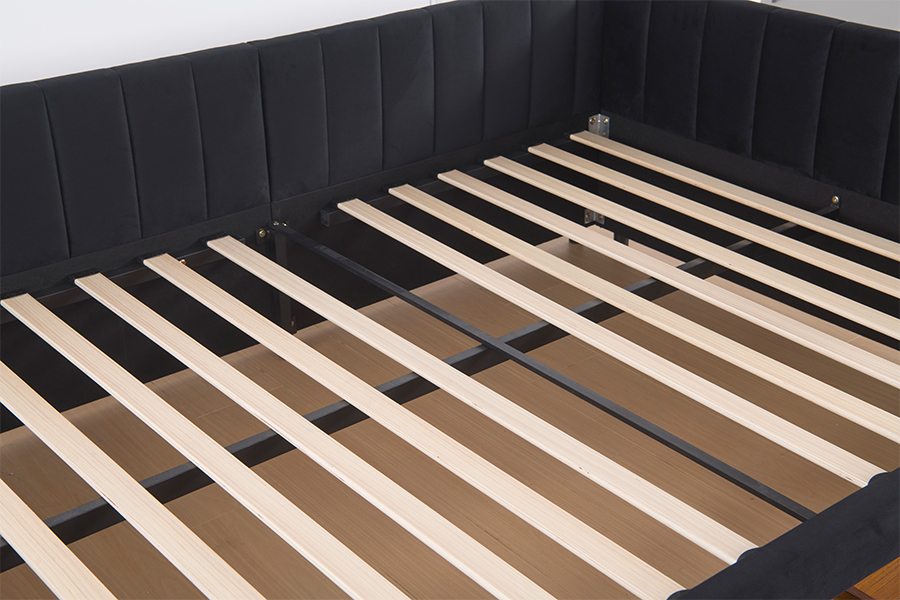 Tempat Tidur Sofa Beludru Penyimpanan 4856D untuk Ruang Kecil