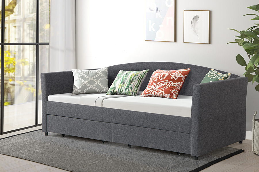 Tempat Tidur Sofa Penyimpanan Linen Katun Ramah Kulit 4271D