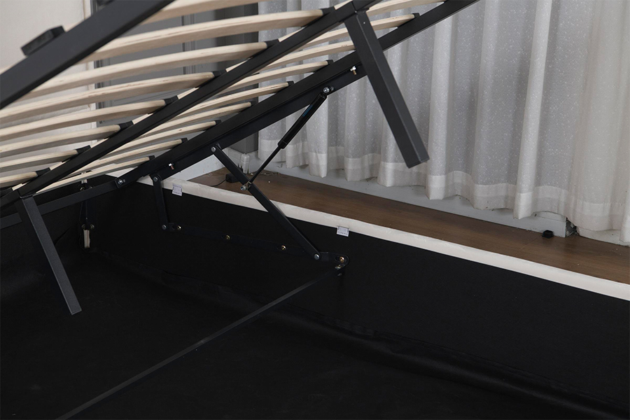 5032-1G Rangka Tempat Tidur Berlapis LED Headboard Melengkung Kayu