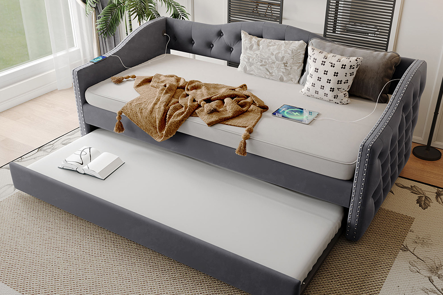 N17 Tempat Tidur Tarik Multifungsi Fungsi Penyimpanan Tempat Tidur Sofa Trundle