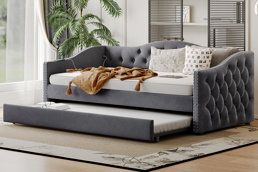 N17 Tempat Tidur Tarik Multifungsi Fungsi Penyimpanan Tempat Tidur Sofa Trundle