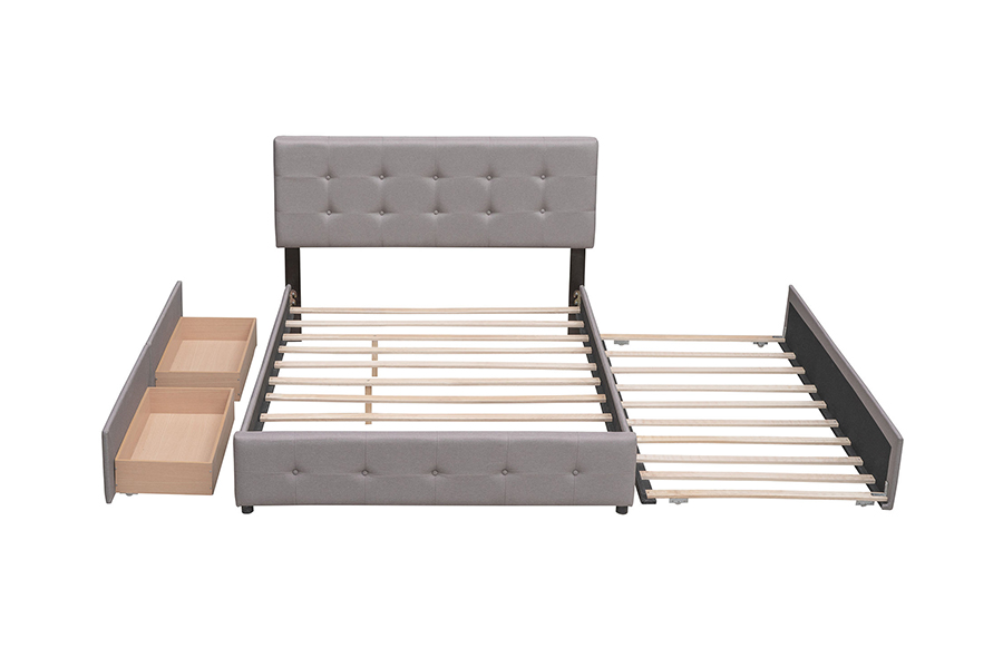 N15 Rangka Tempat Tidur Berlapis Trundle Daya Tahan Ganda yang Dapat Disesuaikan
