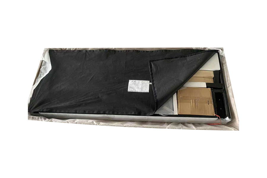 N7 Tempat Tidur Berlapis Headboard Berumbai Kancing Kain Abu-abu