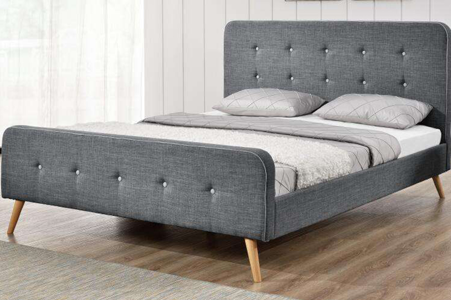 Rangka Tempat Tidur Kain Linen 1161 Tempat Tidur Berlapis Daya Tahan Tinggi