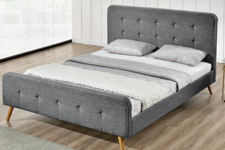 Rangka Tempat Tidur Kain Linen 1161 Tempat Tidur Berlapis Daya Tahan Tinggi