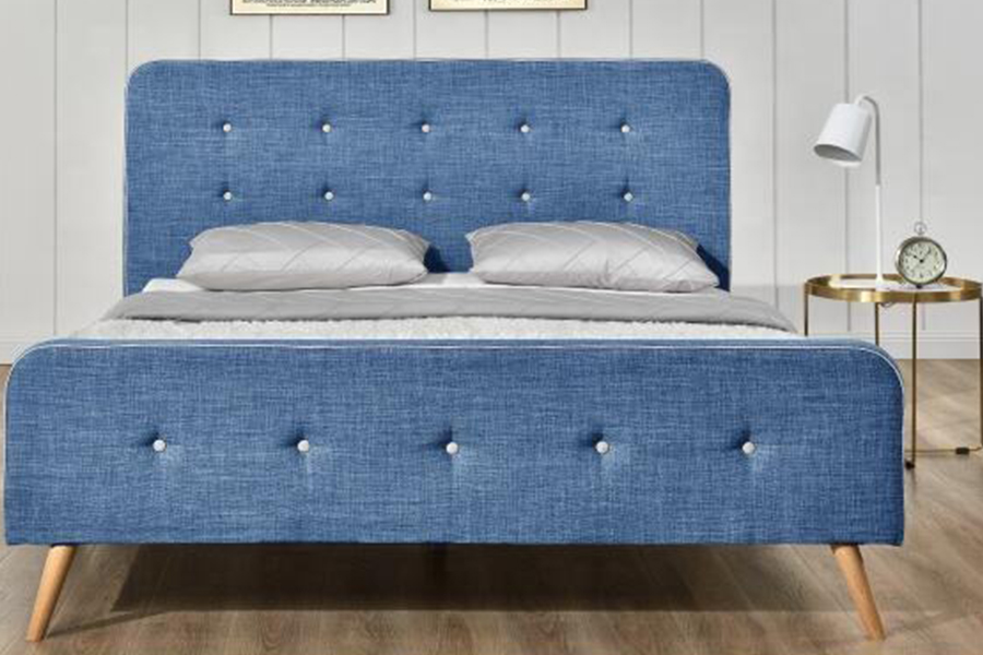 Rangka Tempat Tidur Kain Linen 1161 Tempat Tidur Berlapis Daya Tahan Tinggi