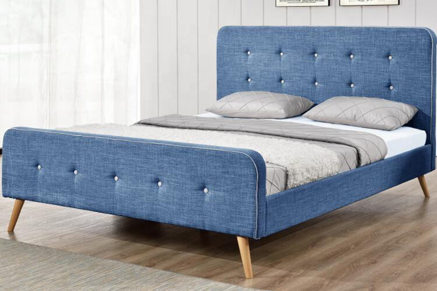 Rangka Tempat Tidur Kain Linen 1161 Tempat Tidur Berlapis Daya Tahan Tinggi