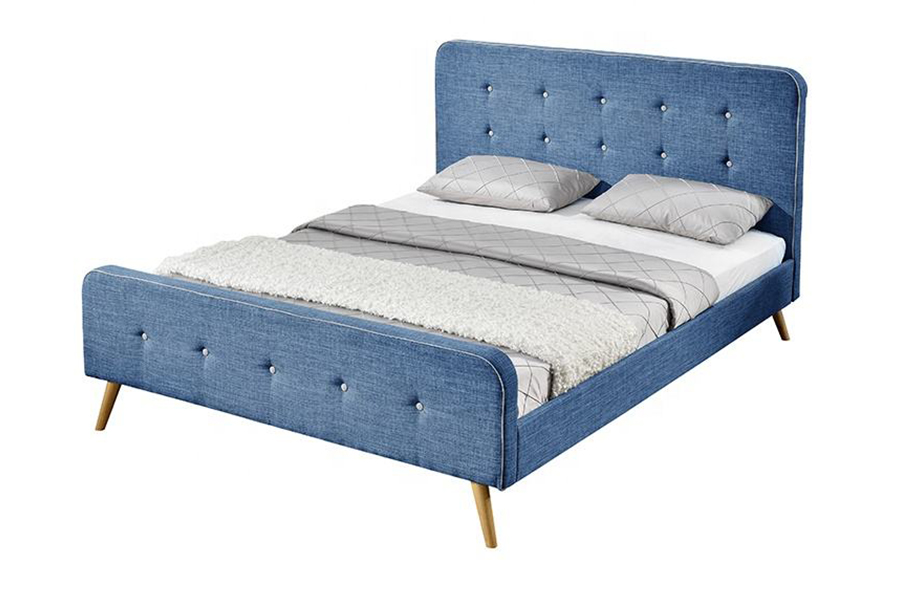 Rangka Tempat Tidur Kain Linen 1161 Tempat Tidur Berlapis Daya Tahan Tinggi