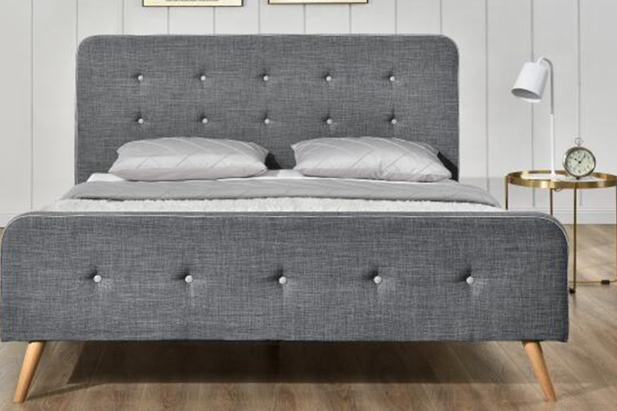 Rangka Tempat Tidur Kain Linen 1161 Tempat Tidur Berlapis Daya Tahan Tinggi