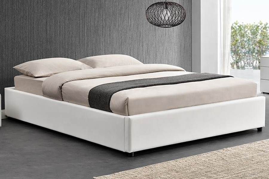 1151 Tempat Tidur Berlapis Linen Desain Lift Gas Ottoman