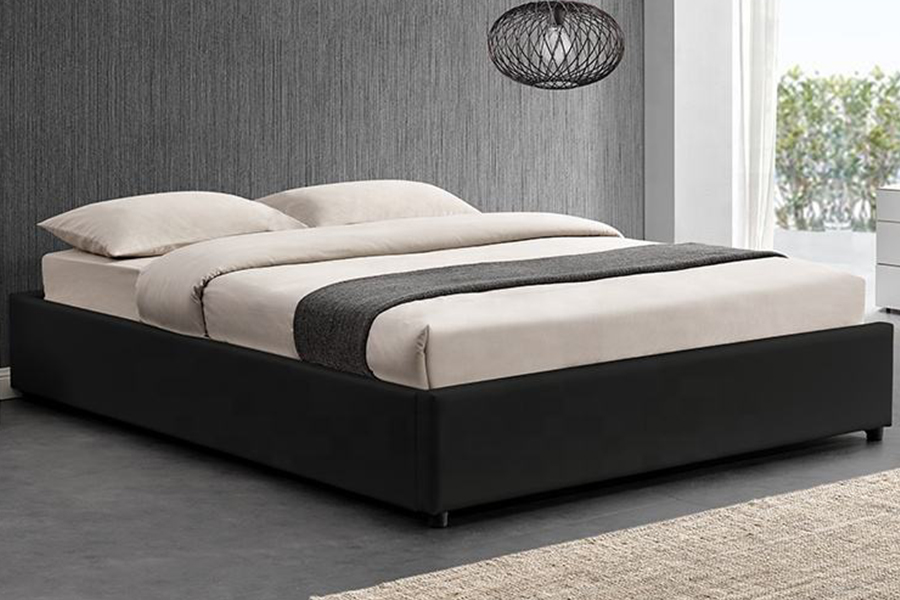 1151 Tempat Tidur Berlapis Linen Desain Lift Gas Ottoman