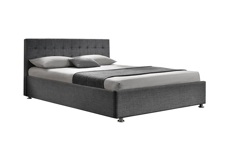 1151 Tempat Tidur Berlapis Linen Desain Lift Gas Ottoman