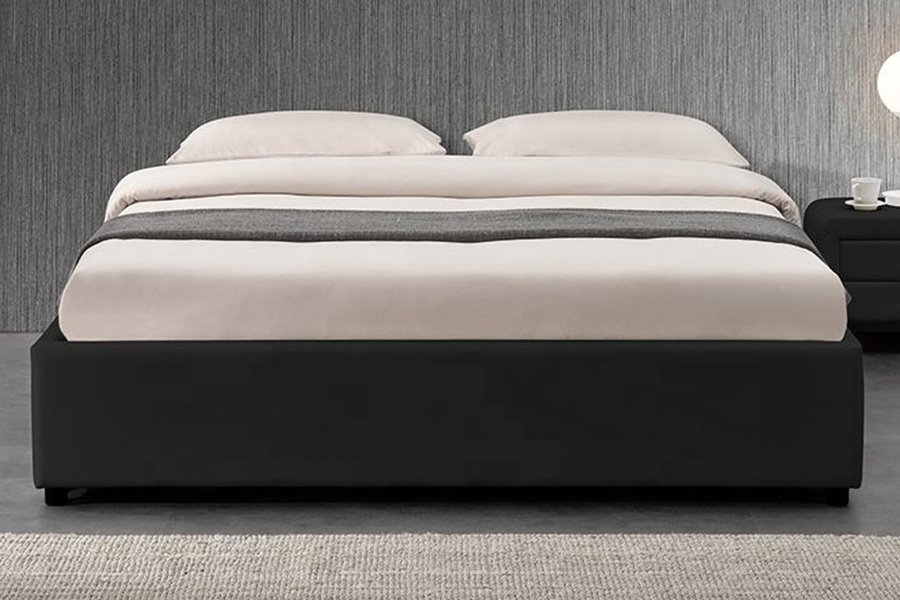 1151 Tempat Tidur Berlapis Linen Desain Lift Gas Ottoman
