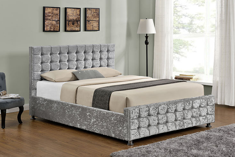 1150 Kain lembut Rangka kayu Tempat Tidur Berlapis