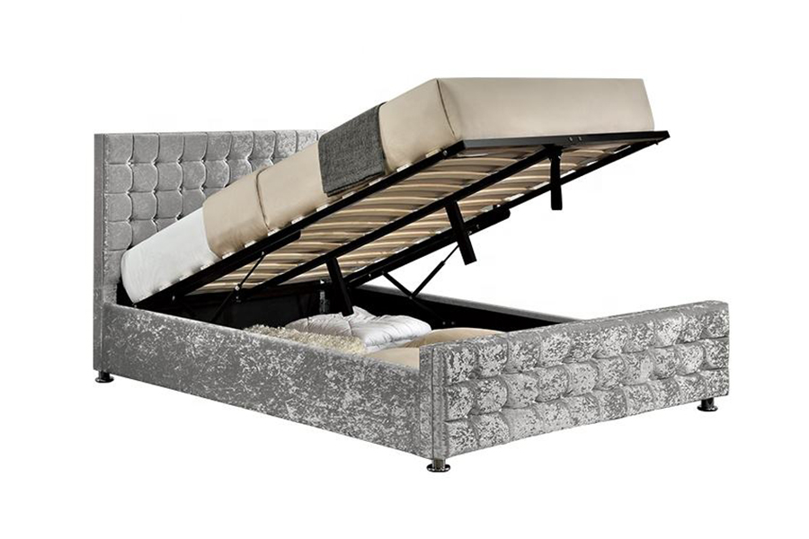 1150 Kain lembut Rangka kayu Tempat Tidur Berlapis