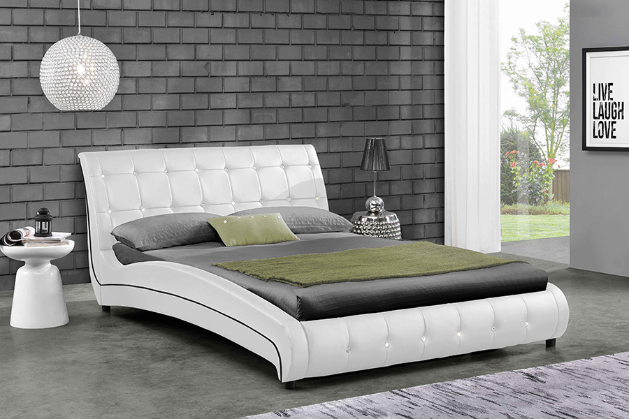 1144 Struktur kayu solid Dekorasi berlian Tempat Tidur Berlapis