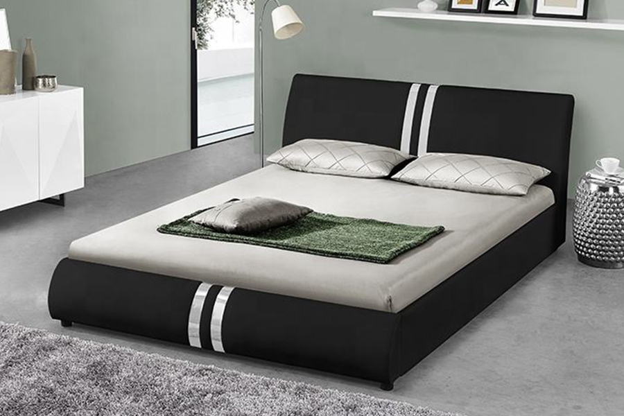 1143 Tempat Tidur Ganda Kulit PU Gaya Nordic Modern Tempat Tidur Berlapis