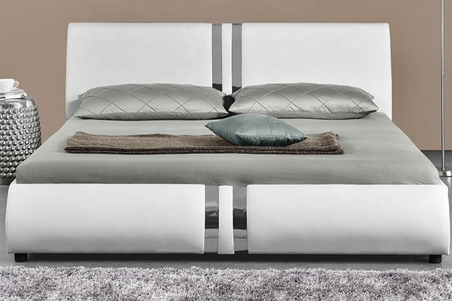 1143 Tempat Tidur Ganda Kulit PU Gaya Nordic Modern Tempat Tidur Berlapis