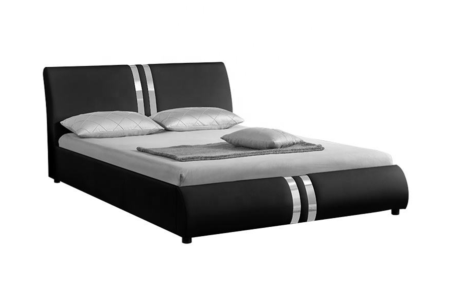 1143 Tempat Tidur Ganda Kulit PU Gaya Nordic Modern Tempat Tidur Berlapis