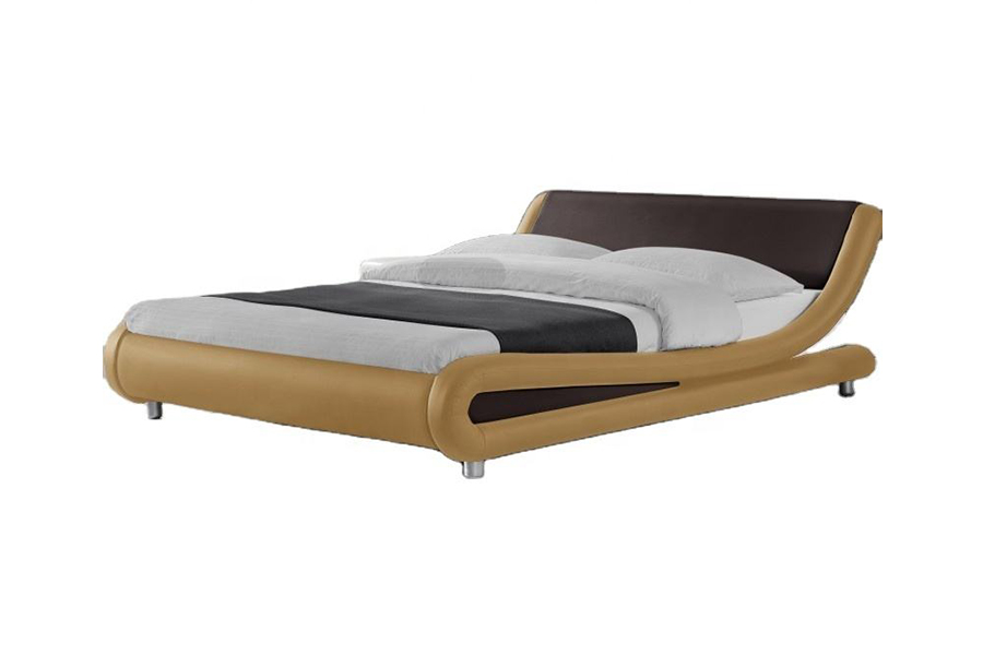 Rangka Tempat Tidur Kulit Sintetis PU Kayu 1140 Tempat Tidur Berlapis