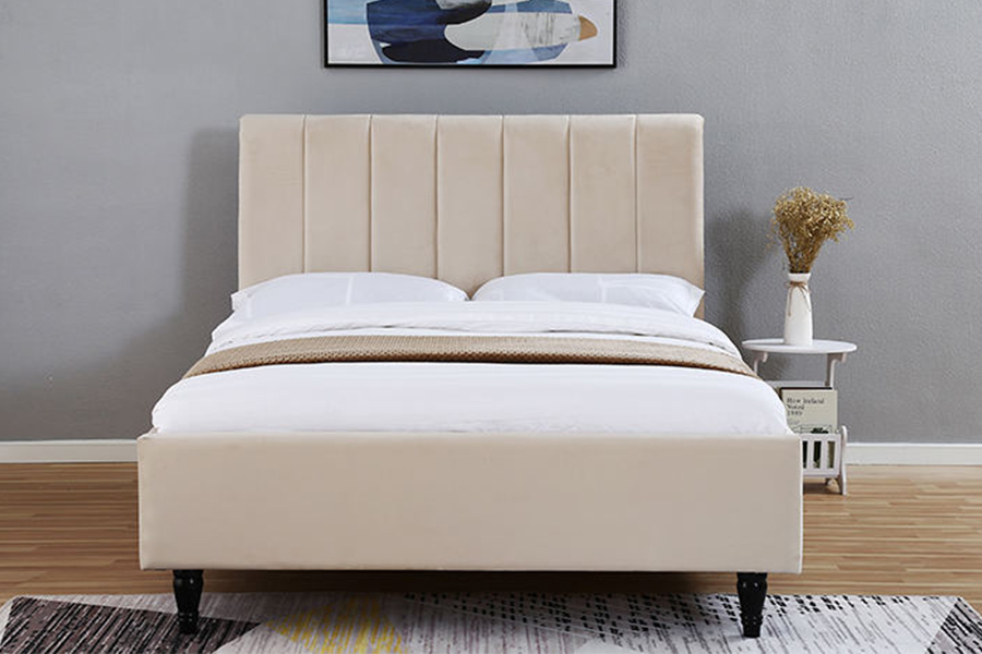 1312 Tempat Tidur Kain Lembut Headboard Tempat Tidur Berlapis Bulat