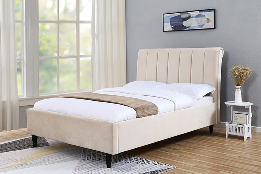 1312 Tempat Tidur Kain Lembut Headboard Tempat Tidur Berlapis Bulat