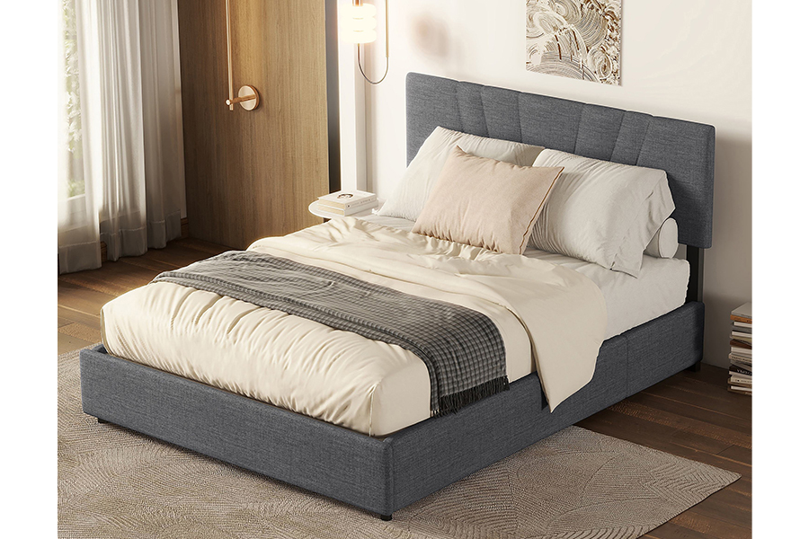 1304 Tempat Tidur Berlapis Rangka Kayu Berlapis Kain Beludru