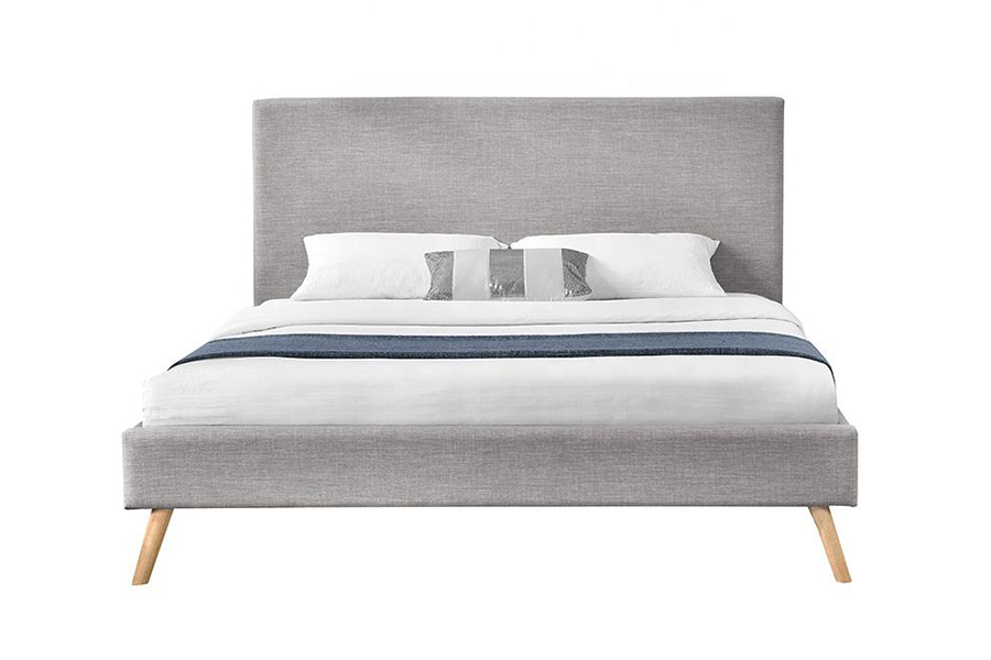1281 Tempat Tidur Berlapis Headboard Kain Sederhana
