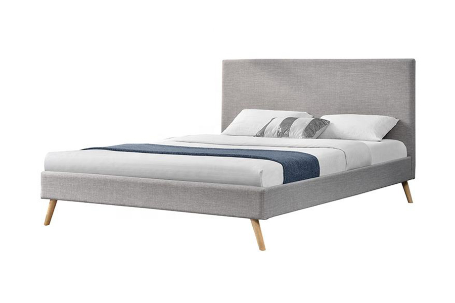 1281 Tempat Tidur Berlapis Headboard Kain Sederhana