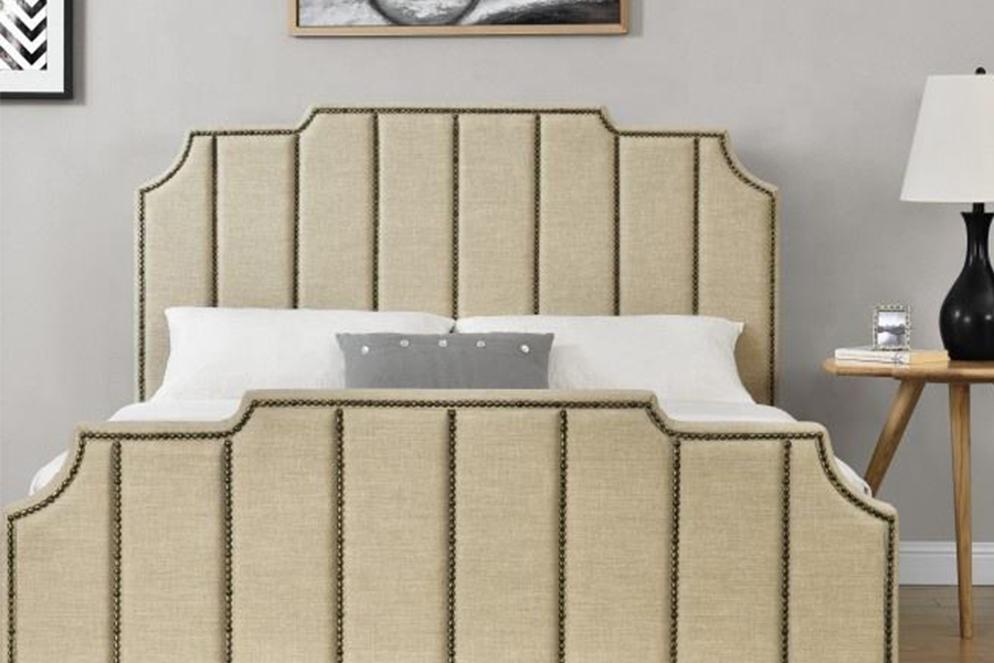 Rangka Tempat Tidur Ganda Kain Beludru 1205 Tempat Tidur Berlapis