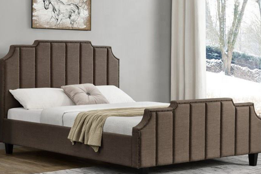 Rangka Tempat Tidur Ganda Kain Beludru 1205 Tempat Tidur Berlapis