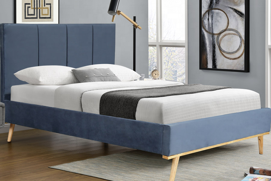 1457 Tempat Tidur Berlapis Beludru Desain Sederhana Modern Terbaru