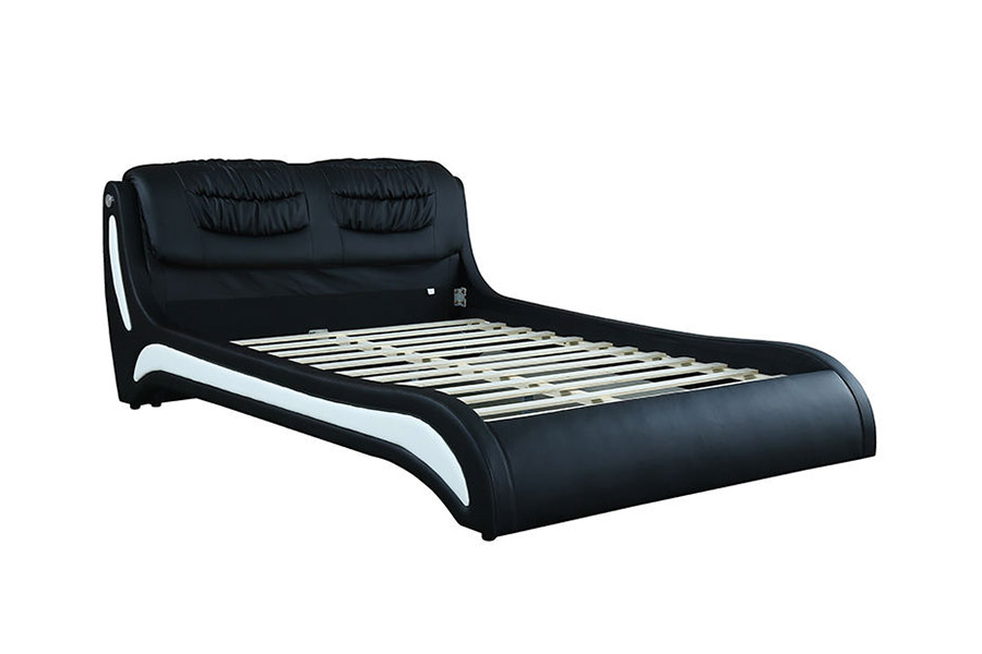1441 Tempat Tidur Berlapis Kulit Desain Minimalis Modern