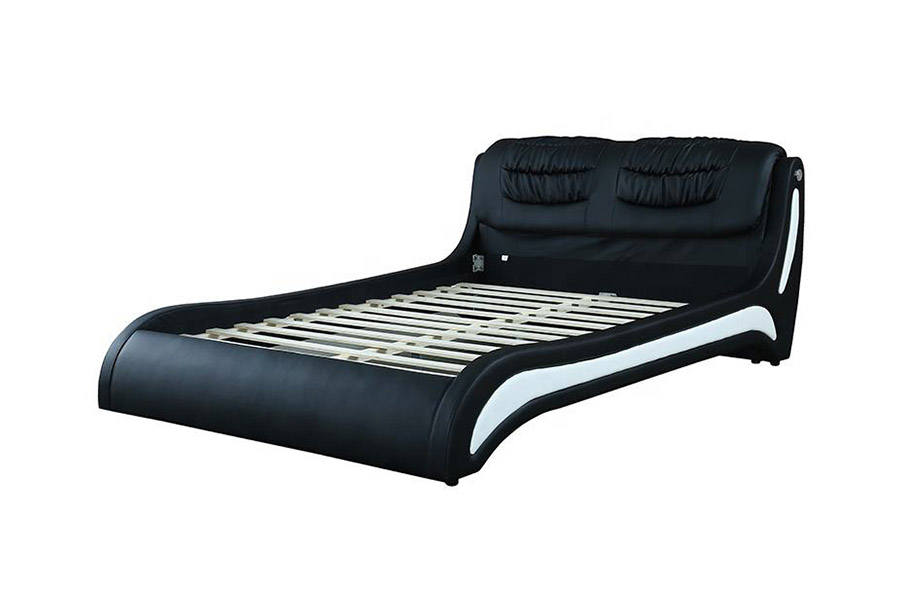 1441 Tempat Tidur Berlapis Kulit Desain Minimalis Modern