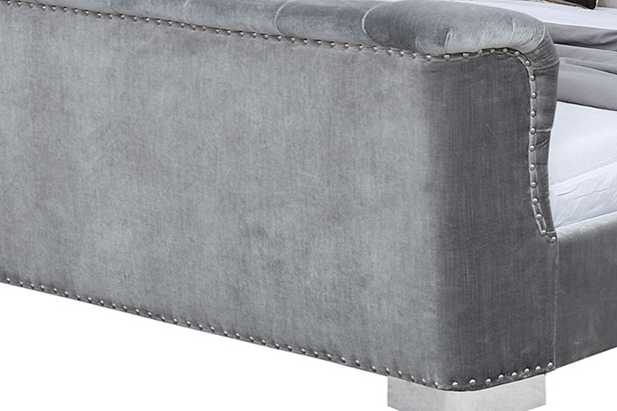 1402 Tempat Tidur Berlapis Bilah Kayu Lembut Headboard Berumbai