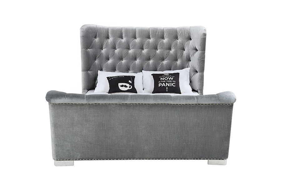 1402 Tempat Tidur Berlapis Bilah Kayu Lembut Headboard Berumbai