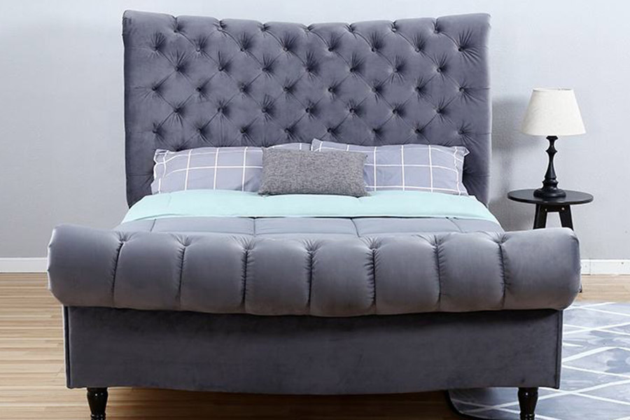 1393 Tempat Tidur Giring Headboard Tinggi Mewah Tempat Tidur Berlapis