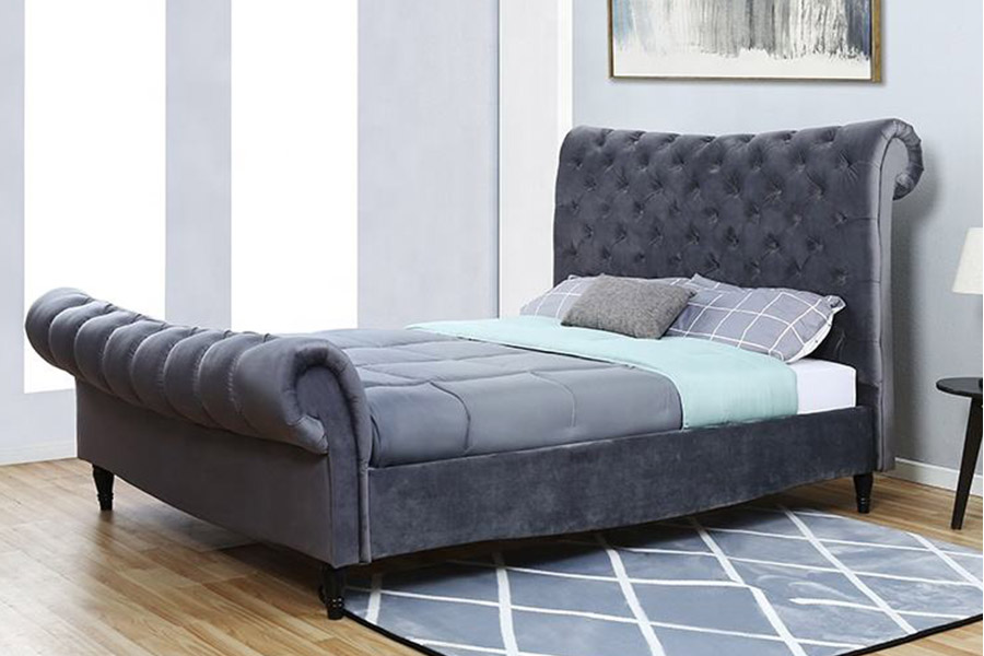 1393 Tempat Tidur Giring Headboard Tinggi Mewah Tempat Tidur Berlapis