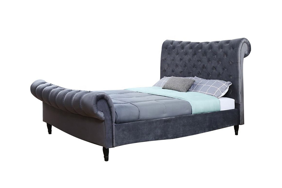 1393 Tempat Tidur Giring Headboard Tinggi Mewah Tempat Tidur Berlapis