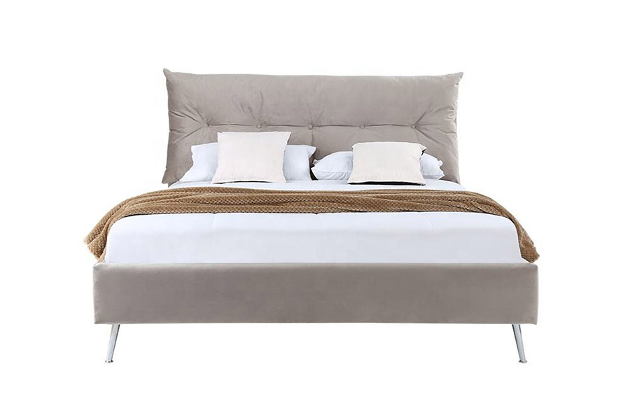1392 Tempat Tidur Berlapis Kain Beludru Gaya Sederhana Modern