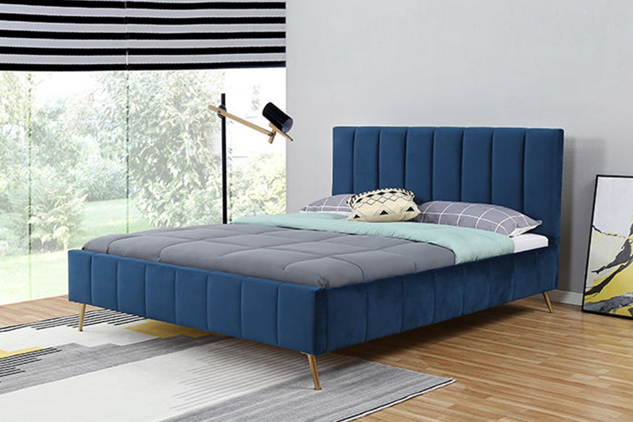 1382 Tempat Tidur Ganda Gaya Modern Tempat Tidur Berlapis Kayu Solid